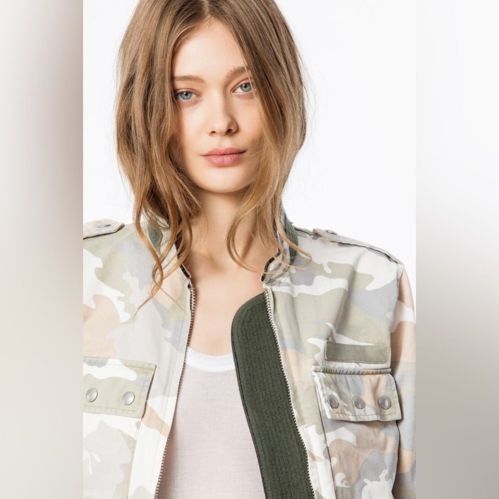 Zadig & Voltaire Kavy Camo Jacket NWT S Cargo Utility Grunge Gorpcore - Picture 7 of 16